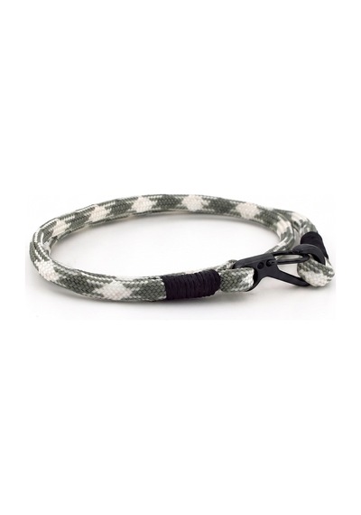 Yeşil Beyaz Paracord Metal Kanca Iki Sira Erkek Bileklik M011G Çok Renkli