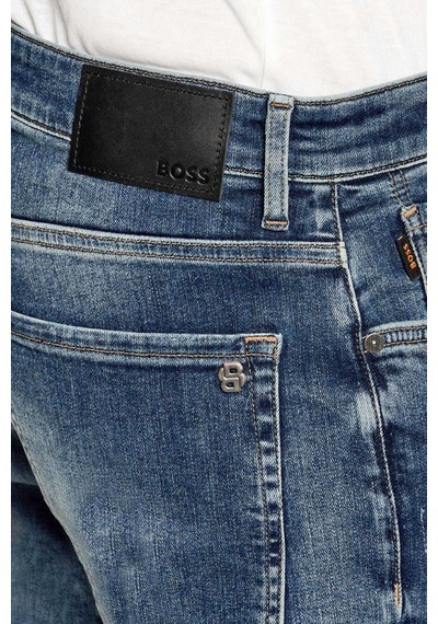 Boss Logolu Pamuklu Slim Fit Normal Bel Jeans Erkek Kot Pantolon 50570878 431 Lacivert