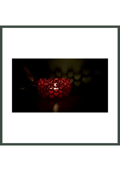 Bezos Kalp Işık Yansımalı Tealight Mumluk Romantik Dekoratif Mum Tutucu Nhr Çok Renkli