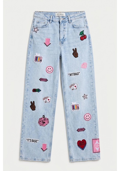 Itsbasic Kadın Ice 4s6-27 Straight Fit Logo Ve Nakışlı Özel Tasarım Denim Jean Buz Mavi Itsbasic Kadın Ice 4s6-27 Straight Fit Logo Ve Nakışlı Özel Tasarım Denim Jean Buz Mavi