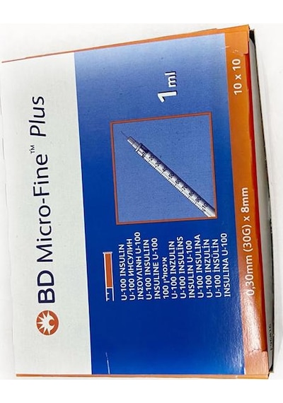 BD Micro-Fine Plus Enjektör 1 ML 30G x 8 MM 100'lü