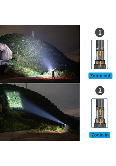 Peakstar Ps-1600 3000 Lümen Süper Parlak Led Zoomlu 5 Mod Su Geçi Siyah