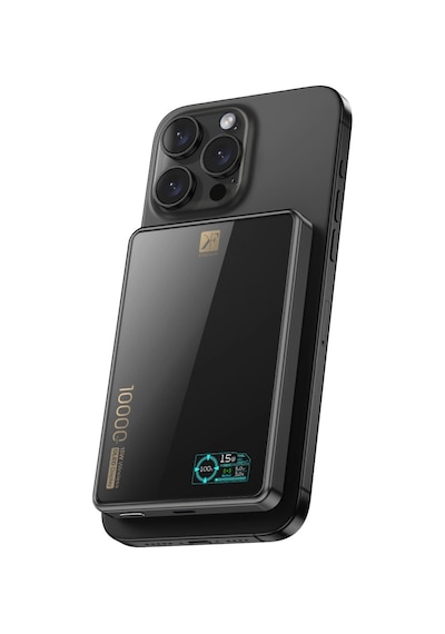 Pw598 10.000 Mah Dijital Göstergeli 20w Type-c Ve 15w Kablosuz Şarj Pd Hızlı Şarj Magsafe Powerbank Düz Renkli