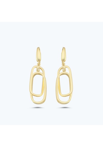 Altınbaş Altın İç İçe Geçmiş Oval Küpe Akp0191-y-3481 Çok Renkli