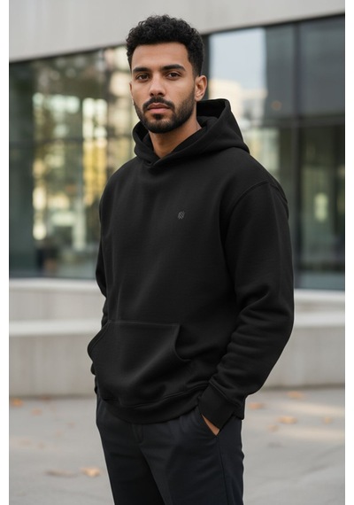 Nikbin Kapşonlu Sweatshirt Siyah