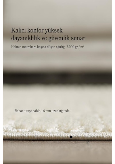 İskandinav Dokuma Bukleli Krem Jüt Taban Halı Salon Mutfak Koridor Yolluk Modern Halı Renkli