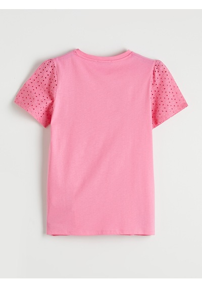 Lcw Comfort Pembe Bisiklet Yaka Brode Detaylı Bluz