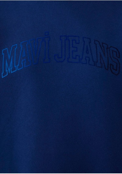 Mavi Bisiklet Yaka Logo Sweatshırt Koyu Saks Saks Kadın Sweatshirt M1s20131-70722