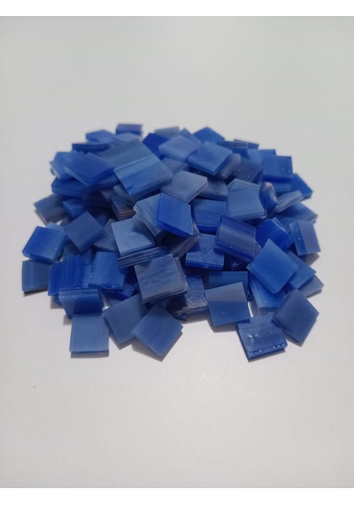 Mor Lacivert Kare Vitray Cam Mozaik Taşı - Sanatsal Mozaik Çalışmalarınız İçin Yaklaşık 10 X 10 Mm
