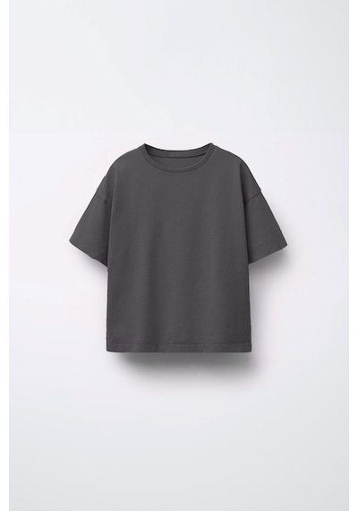 Zuzunga Unisex Basic Kısa Kollu Çocuk T-shirt Antrasit