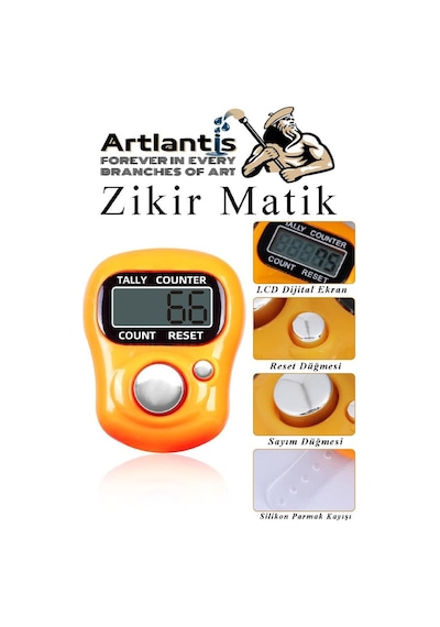 Zikirmatik 1 Adet Hediyelik Dua Tespihat Sayacı Tesbih Pilli Lcd Ekranlı Parmak Yüzük Zikir Matik