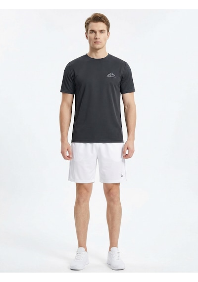 Orendahill Erkek Spor Şort Hızlı Kuruyan Esnek Regular Fit Trim Biyeli Activewear Beyaz