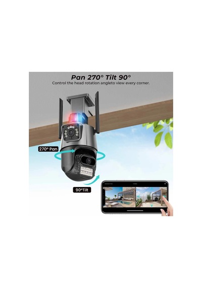 8x Kablosuz 5 Mp Wıfı Ptz Kamera İç Dış Mekan Alarmlı 8x Zoom Gece Görüşlü Hd Dome 7