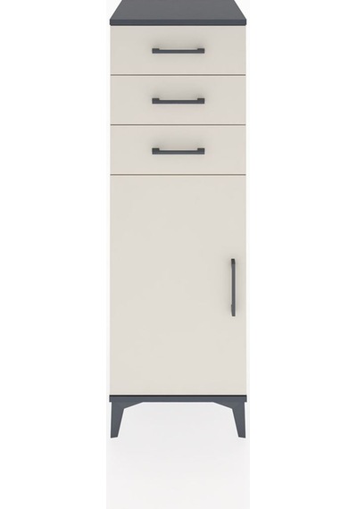 Hyperion Dolap 3 Çekmeceli Tek Kapaklı 44x44x134 Antrasit-aytaşı Antrasit