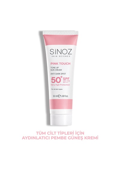 Sinoz Pink Touch Aydınlatıcı ve Ton Eşitleyici Pembe Yüz Güneş Kremi SPF50 50 ML Sinoz Pink Touch Aydınlatıcı ve Ton Eşitleyici Pembe Yüz Güneş Kremi SPF50 50 ML