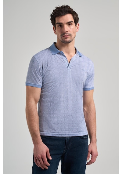 Mavi Kısa Kol Baskılı Pike Polo Yaka Cepsiz Esnek Casual Slim Fit Tişört 1011250150 Mavi