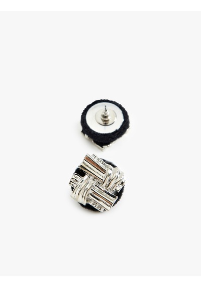 Koton Soyut Küpe Peluş Detaylı Siyah 5wak70393aa Siyah