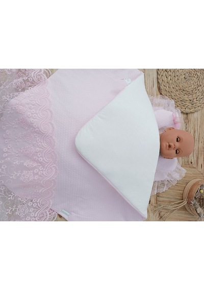 Yenidoğan Pembe Dantelli 3'lü Bebek Alt Açma Minderi- Kundaklı & Yastıklı Bebek Yatağı - My Princess