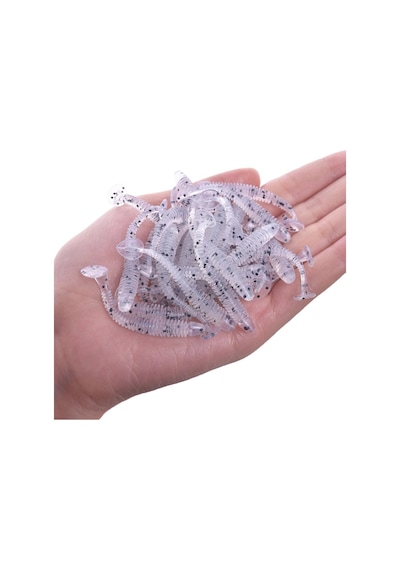 4,8 Cm - 10 Adet Yapay Silikon Yumuşak Sahte Solucan Balık Yemi