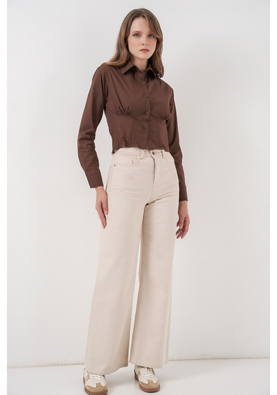 Bigdart 20231 Slim Fit Poplin Gömlek - Kahverengi