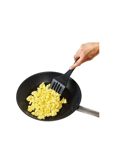 Lurch - Platin Silikon Delikli Spatula 32,5 Cm Siyah - Yanmaz, Yapışmaz, Bükülmez, Çizmez, Tat Ve Koku Bırakmaz - 240603 Renk
