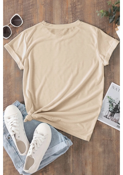 Unisex Dream Butterfly Tasarım Tshirt Bej