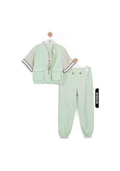 Xo Kids U Yakalı Askılı Kollu Lastik Belli Kız Çocuk Bluz 8-14 Yaş 36303 Yeşil