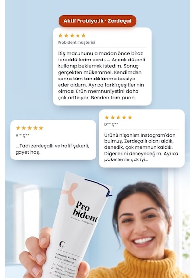 Probident Zerdeçal Özütü İlaveli Probiyotik Diş Macunu 75 ML