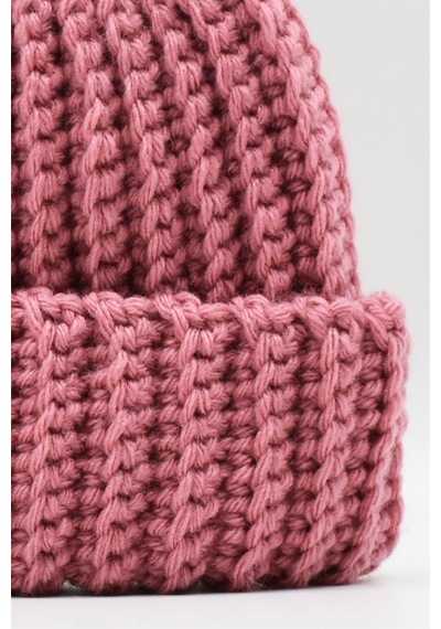 Külah Kadın El Örgüsü Kışlık Yün Bere Gül - Standart Pembe