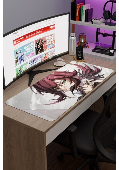 Heizou Genshin Impact Anime Oyuncu V4 - 90x40 Xxl Gaming Mouse Pad Fare Altlığı