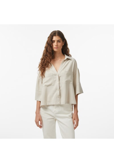 Nautica Kadın Bej Regular Fit Kısa Kollu Gömlekdüz65w312t