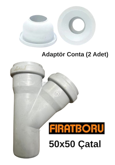 Lavabo Altı Gider İçin 50x50 Y Çatal 50x90 Dirsek Adaptör Conta Takoz 2 Adet