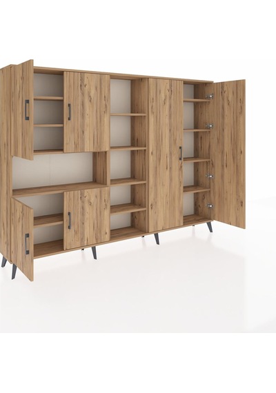 Arges Dolap 13 Raflı 6 Kapaklı 220x30x163 Çam-çam Çam-çam