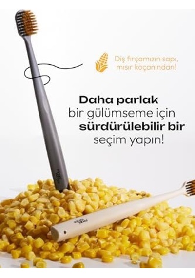 Diş Fırçası Spiral - Ekru Açık Ahşap