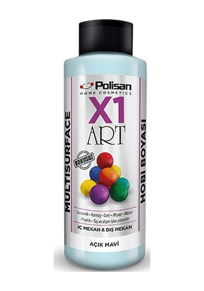 Polisan X1 Art Multisurface Hobi Boyası Açık Mavi 120 ml