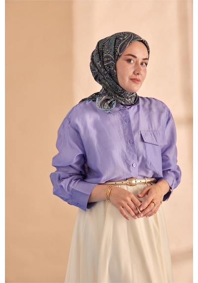 Silk Home Yaz Esintisi Eşarp 150002-12 Çağla, Lila Mavi, Taş, Sisli Yeşil