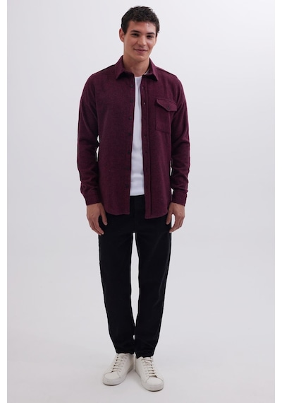Tudors Erkek Slim Fit Tek Cep Kapaklı Düz Oduncu Spor Bordo Gömlek-41584 Bordo Tudors Erkek Slim Fit Tek Cep Kapaklı Düz Oduncu Spor Bordo Gömlek-41584 Bordo