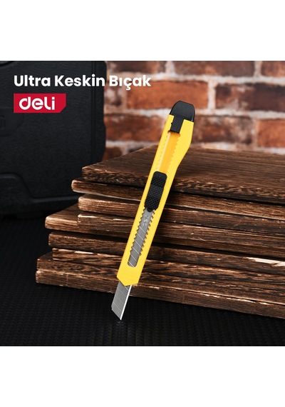 Delı Profesyonel Plastik Saplı 9 Mm Sk5 Kırılabilir Maket Bıçağı Dayanıklı Abs Gövdeli