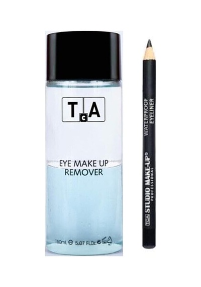 Tca Studıo Make-up Professıonal Make Up Suya Dayanıklı Eyelıner Siyah + Göz Makyaj Temizleyici 2li Set 0
