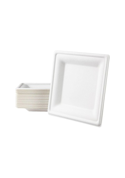 Roll-up Nature Ekolojik Karton Kağıt Parti Tek Kullanımlık Kare Tabak - 26 Cm. - 6 Adetlik 5 Paket