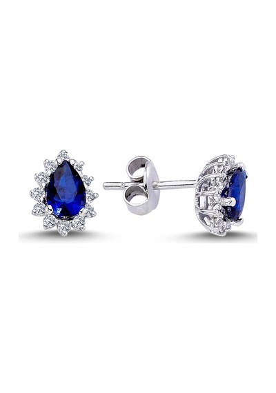 Lova Pırlantalı Damla Safir Anturaj Küpe -  3020003