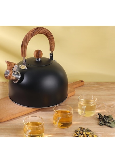 Valkyrie 3l Düdüklü Kettle Su Isıtıcı Çaydanlık Paslanmaz Çelik Yüksek Islıklı Siyah Siyah