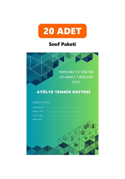 Temrin Defteri Sınıf Paketi - 20 Adet
