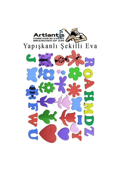 Şekilli Eva Yapışkanlı 100 Lü 1 Paket Kendinden Yapışkanlı Eva Sticker Okul Öncesi Kreş Ana Okulu Süsleme