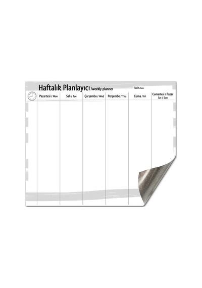 Mıknatıslı Duvar Panosu Haftalık Planlayıcı Yaz Sil 50X70 Cm