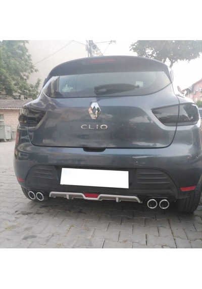 Renault Clio Mk4 Gri Difüzör 4 Krom Uyumluegzoz Görünümlü Difizör Arka Ek Body Kit 2012-2019