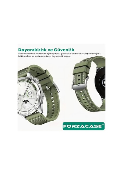 Forzacase Honor Watch Magic 1 / 2 46mm İle Uyumlu Dikişli Kumaş Görünüm Silikon Kordon Kayış - Fc910