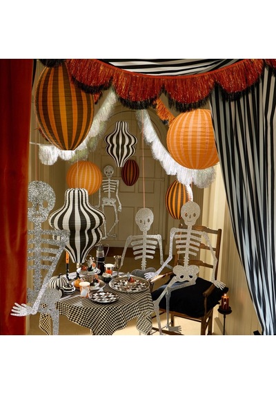 Meri Meri - Halloween - Turuncu & Siyah Simli Fistolu Asılan Süs 0 - 99