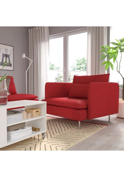 Ikea Kırmızı Rahat Kanepe - Tekli Koltuk