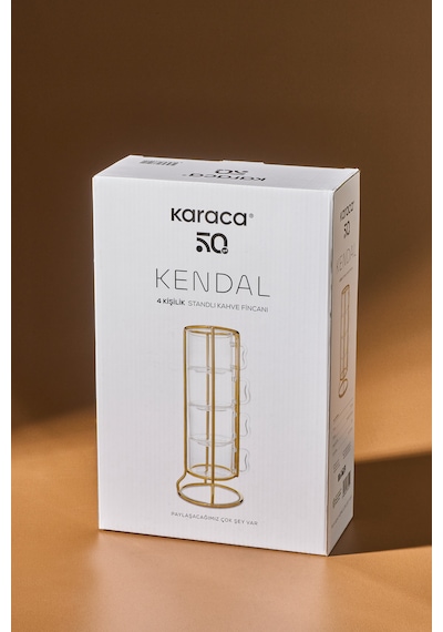 Karaca Kendal 4 Kişilik Standlı Kahve Fincanı 90 Ml Gold